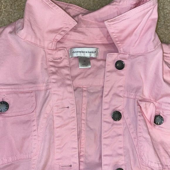 VINTAGE PINK CHRISTOPHER & BANKS WOMENS BUTTON UP - Picture 3 of 7